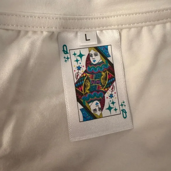 New! QUEEN OF SPARKLES Orange and Purple Sequin Fringe Spirit Tee - Picture 7 of 8